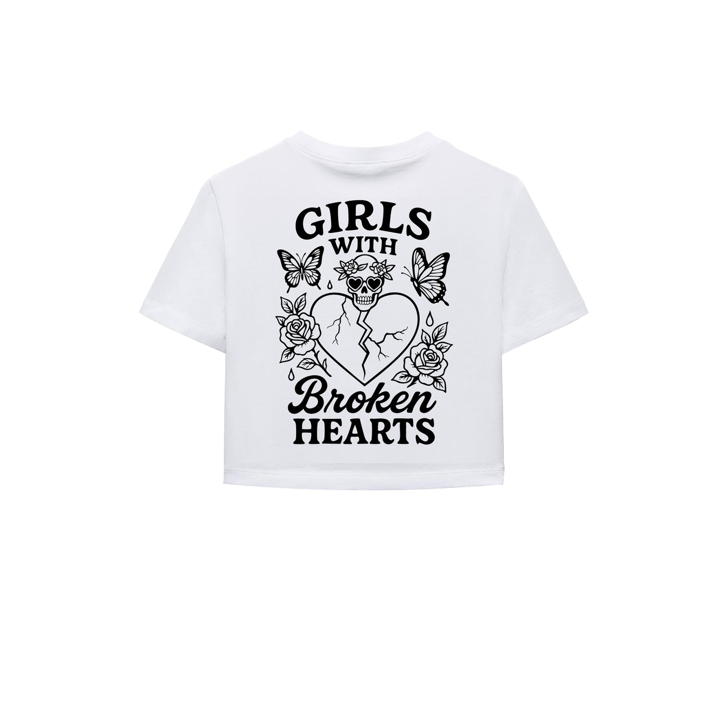 Girls With Butterfly Crop Tişört