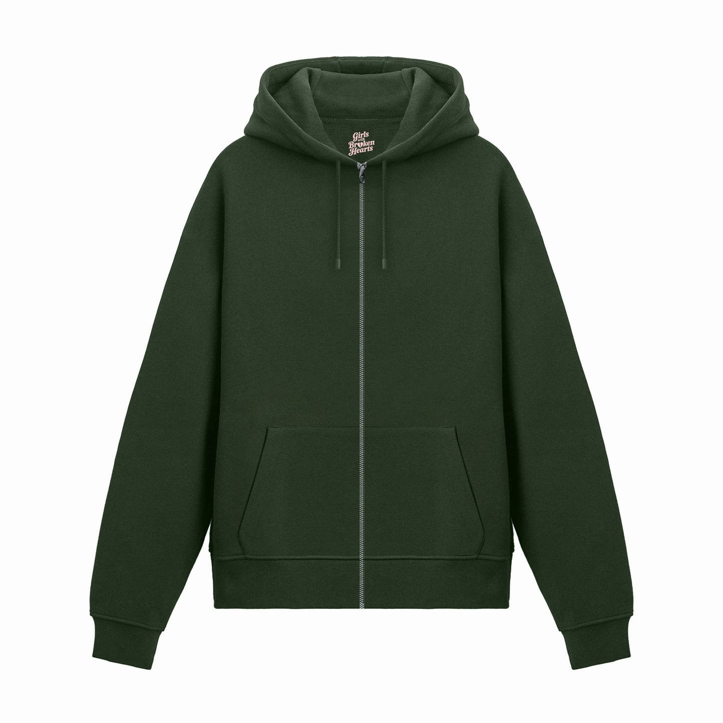 Basic Khaki Zip Hoodie