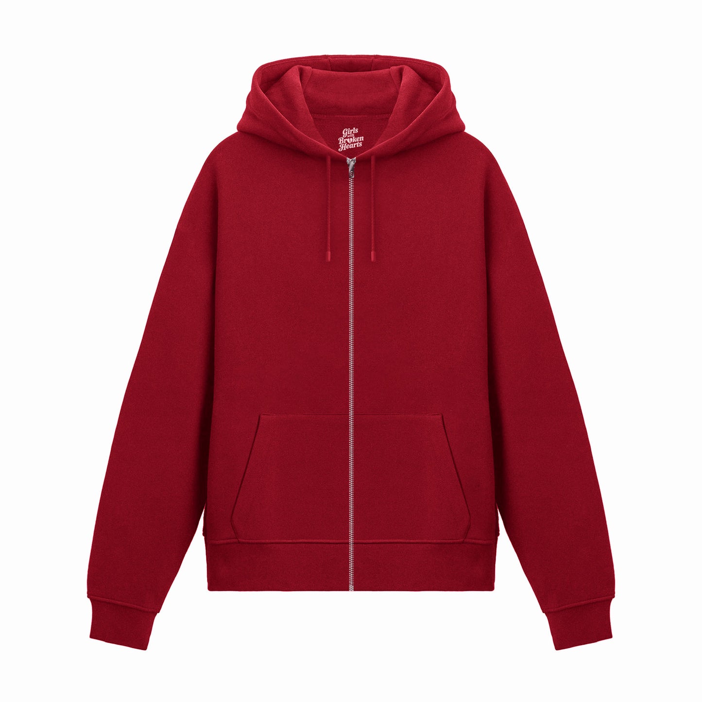 Basic Red Zip Hoodie