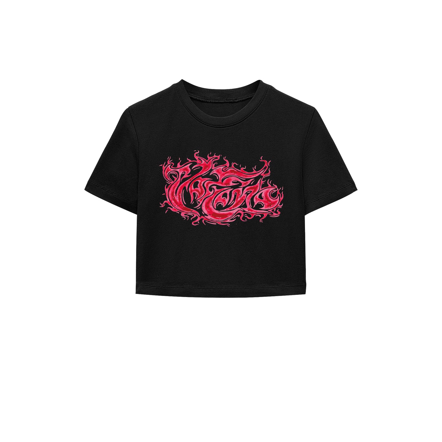 Y2K Fire Crop Tişört