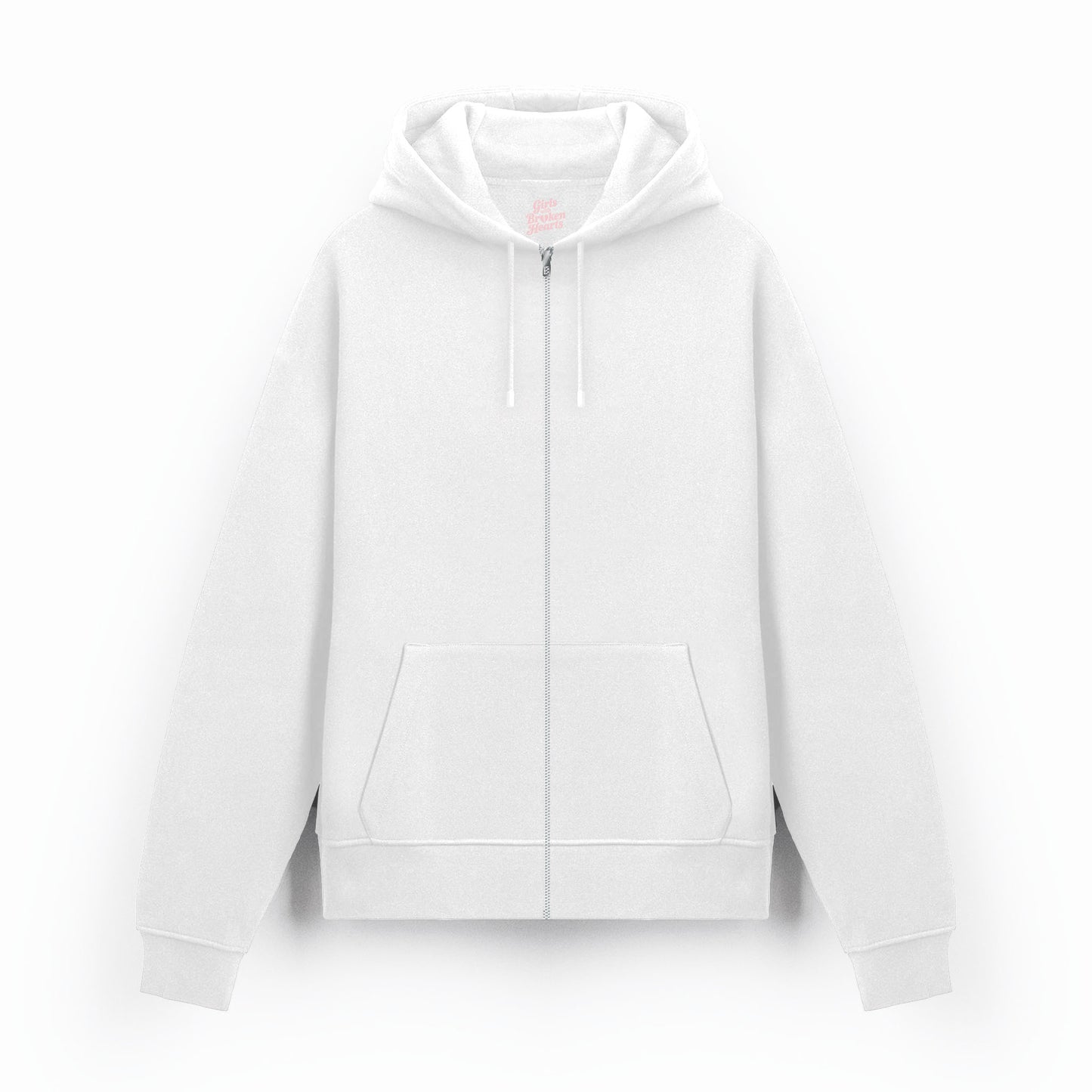 Basic White Zip Hoodie