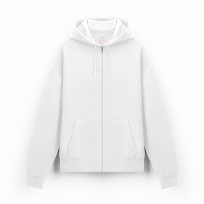 Basic White Zip Hoodie